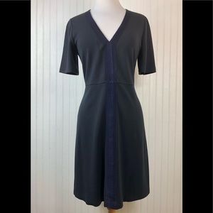 Tory Burch Women's Black /Blue Trimmed Stretch Dress Sz M